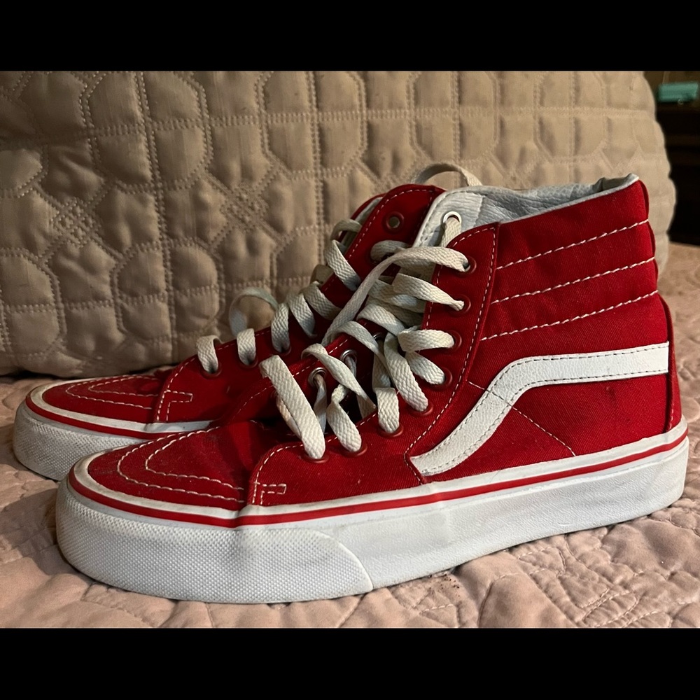 Red classic high top Vans
